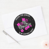 Sticker Rond Merci pour la Girly Roller Skate d'anniversaire (Enveloppe)