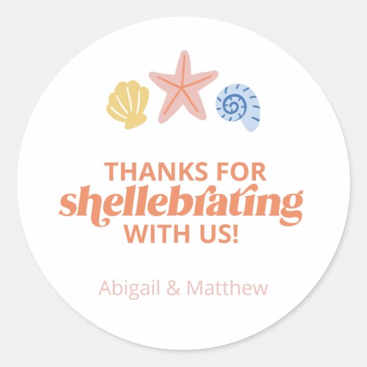 Sticker Rond Merci pour la Shellabration Étoile de Mer Coquilla (Devant)