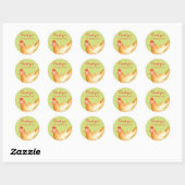 Sticker Rond Merci Pour L'Achat Local Poulet Vert (Feuille)