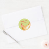 Sticker Rond Merci Pour L'Achat Local Poulet Vert (Enveloppe)