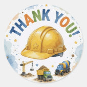 Sticker Rond Merci pour l'anniversaire de construction (Devant)