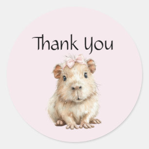 Sticker Rond Merci pour l'anniversaire du capybara