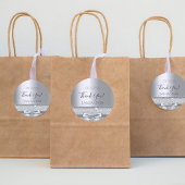 Sticker Rond Merci pour l'arc en argent pour anniversaire