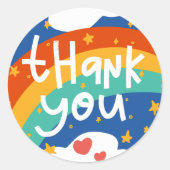 Sticker Rond Merci pour l'autocollant Couleurs de Douceur (Devant)