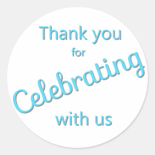 Sticker Rond Merci pour l'autocollant de célébration Turquoise