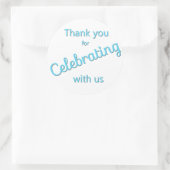 Sticker Rond Merci pour l'autocollant de célébration Turquoise (Sac)