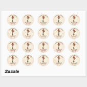 Sticker Rond Merci pour le Baby shower d'un pompier (Feuille)
