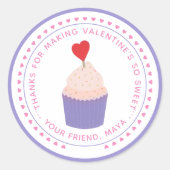 Sticker Rond Merci pour le doux cadeau de la Saint-Valentin (Devant)