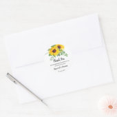 Sticker Rond Merci pour le mariage des tournesols (Enveloppe)