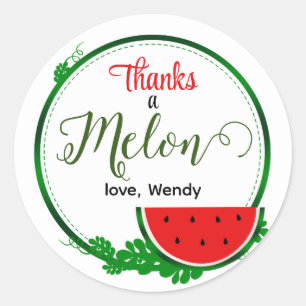 Sticker Rond Merci pour le melon, Merci de Watermelon
