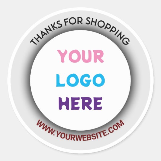 Sticker Rond Merci pour le message d'achat (Devant)