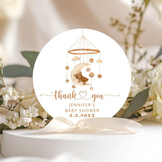 Sticker Rond Merci pour le mobile de nursery boho