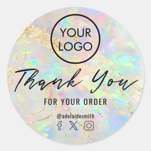 Sticker Rond merci pour le nouvel opal (Devant)