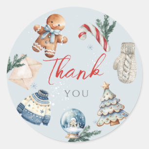 Sticker Rond Merci pour le premier anniversaire de Noël en douc
