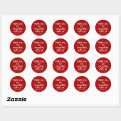 Sticker Rond Merci pour le shopping - Red Christmas Business (Feuille)