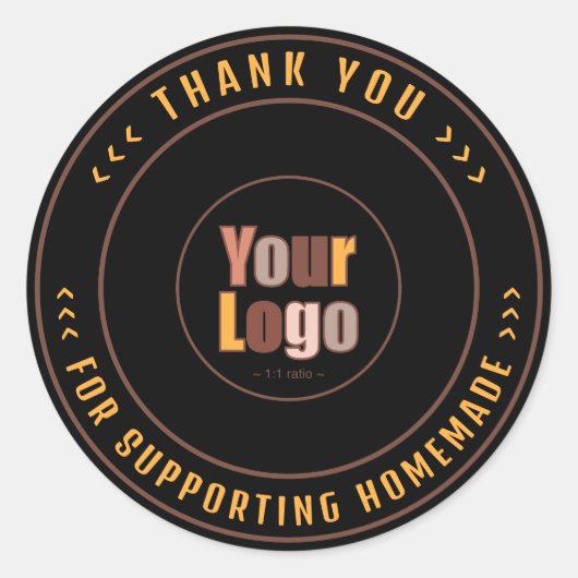 Sticker Rond Merci Pour Le Soutien À La Maison | Petites entrep (Devant)