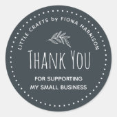 Sticker Rond Merci Pour Le Soutien À Ma Petite Entreprise (Devant)