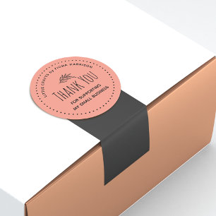 Sticker Rond Merci Pour Le Soutien À Ma Petite Entreprise