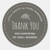 Sticker Rond Merci Pour Le Soutien À Ma Petite Entreprise (Devant)