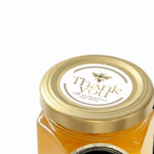 Sticker Rond Merci pour le soutien aux abeilles reine d'or abei