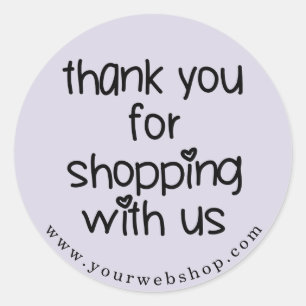 Sticker Rond Merci pour les achats - Personnalisé Couleur Profe