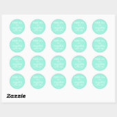 Sticker Rond Merci pour les achats - Turquoise Web Business (Feuille)