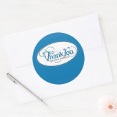 Sticker Rond Merci Pour Les Affaires, Script Bleu (Enveloppe)