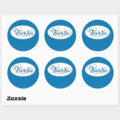 Sticker Rond Merci Pour Les Affaires, Script Bleu (Feuille)