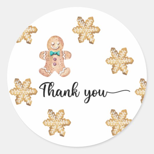 Sticker Rond Merci pour les biscuits de Noël (Devant)