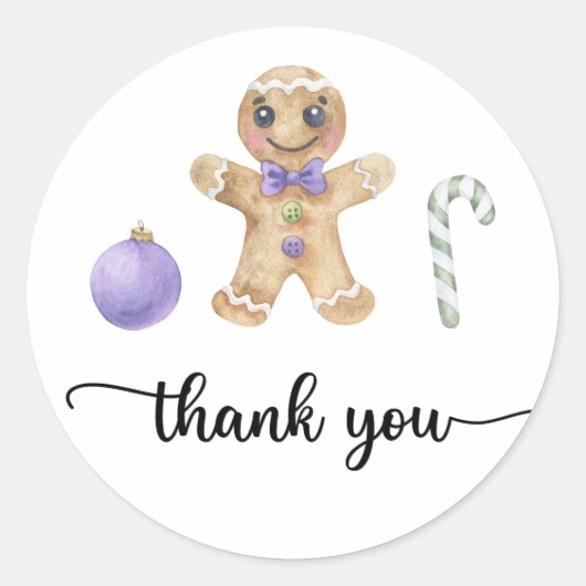 Sticker Rond Merci pour les biscuits de Noël (Devant)