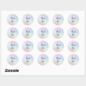 Sticker Rond merci pour les couleurs pastel (Feuille)
