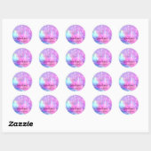 Sticker Rond Merci pour les gouttes de strass holographiques po (Feuille)