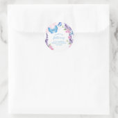 Sticker Rond Merci pour les papillons flottants Anniversaire (Sac)