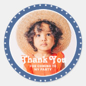 Sticker Rond Merci Pour Les Points Modernes À Venir Photo Perso (Devant)