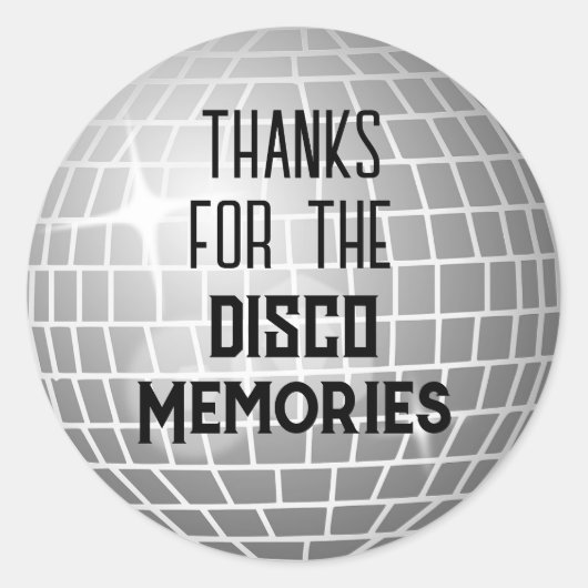 Sticker Rond Merci pour les souvenirs disco rétro amusant (Devant)