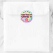 Sticker Rond Merci pour me soutenir Tie Dye (Sac)