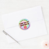 Sticker Rond Merci pour me soutenir Tie Dye (Enveloppe)