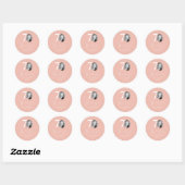 Sticker Rond Merci pour mes 70 ans Rose (Feuille)