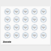Sticker Rond Merci Pour Poppin By, Baby shower D'Impression Che (Feuille)