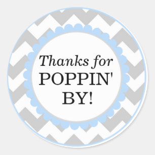 Sticker Rond Merci Pour Poppin By, Baby shower D'Impression Che