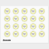 Sticker Rond Merci Pour Poppin By, Baby shower D'Impression Che (Feuille)