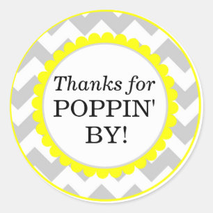 Sticker Rond Merci Pour Poppin By, Baby shower D'Impression Che
