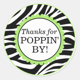 Sticker Rond Merci Pour Poppin By, Baby shower D'Impression Zeb