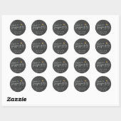 Sticker Rond Merci pour Popping par Wedding Favor Chalkboard (Feuille)