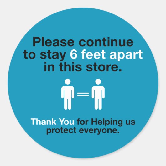 Sticker Rond Merci Pour Pratiquer La Distance Sociale (Devant)