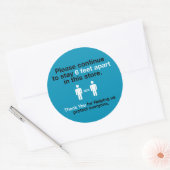 Sticker Rond Merci Pour Pratiquer La Distance Sociale (Enveloppe)