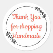 Sticker Rond Merci pour shopping artisanal (Devant)