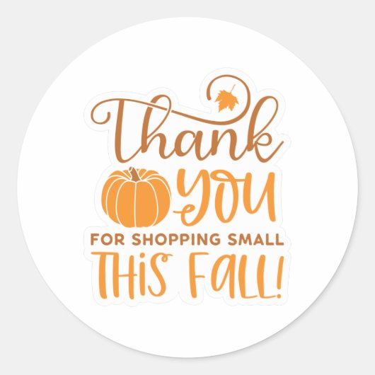 Sticker Rond Merci pour Shopping Small cet automne (Devant)