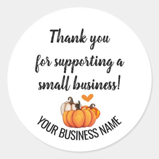 Sticker Rond Merci pour soutenir les petites entreprises (Devant)