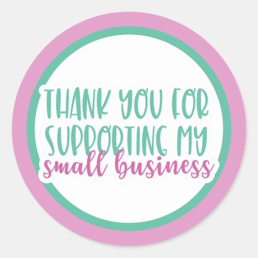 Sticker Rond Merci pour soutenir ma petite entreprise (Devant)